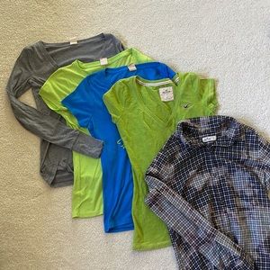 Hollister Orange V-neck T-Shirt